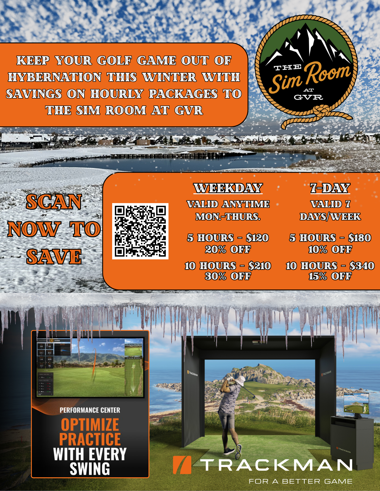 Sim Room Hourly Packages Winter 2026